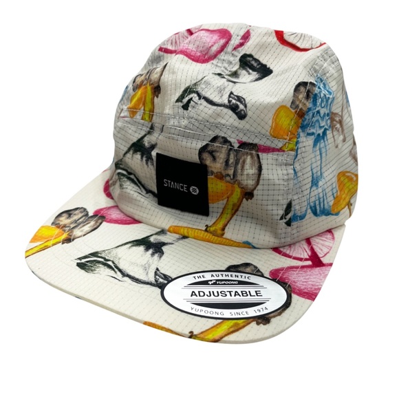 Stance Mushroom Print Kinetic Adjustable 5 Panel Camper Hat - Picture 1 of 11